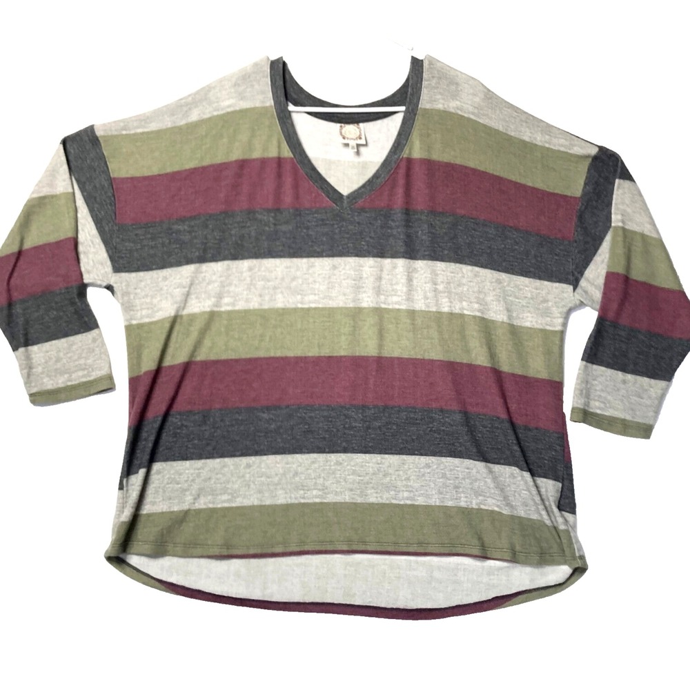 Tru Self Truself Soft Sweater Top Womens 3X Earthtones Granola Girl Lightweight
